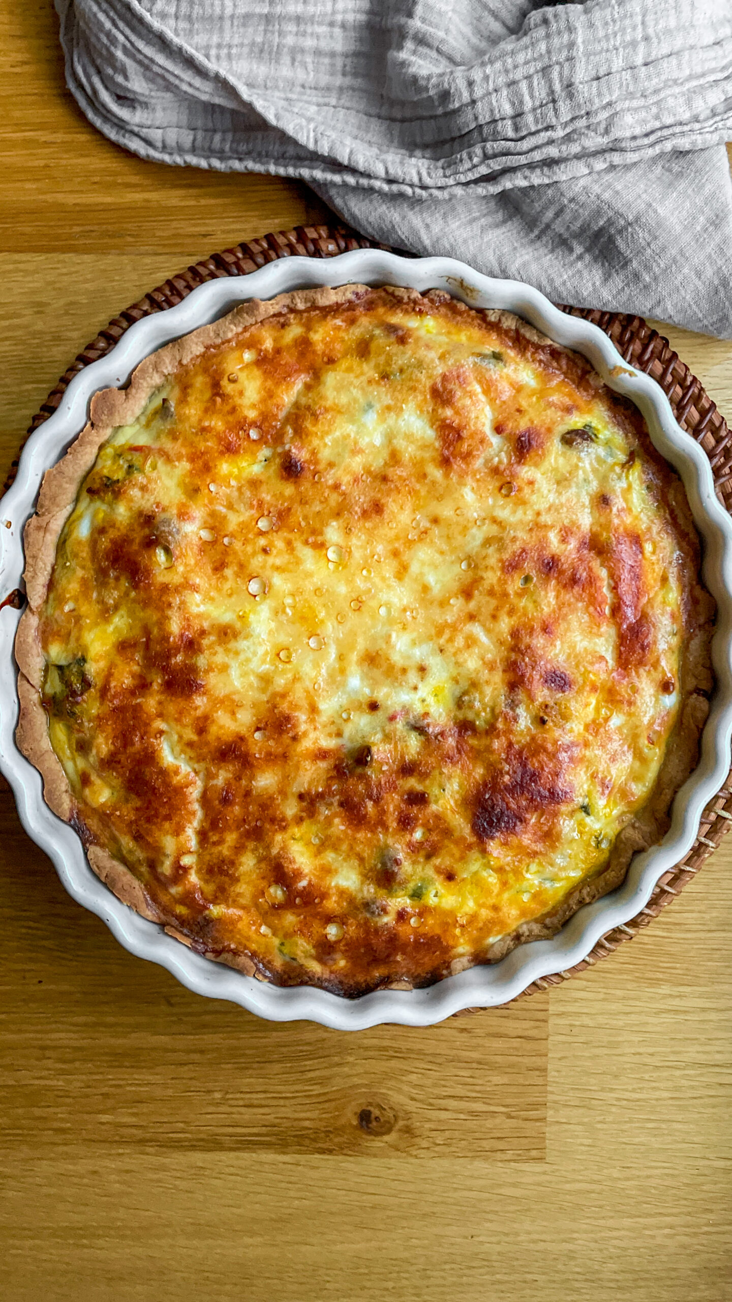 Sourdough Chicken & Veggie Quiche