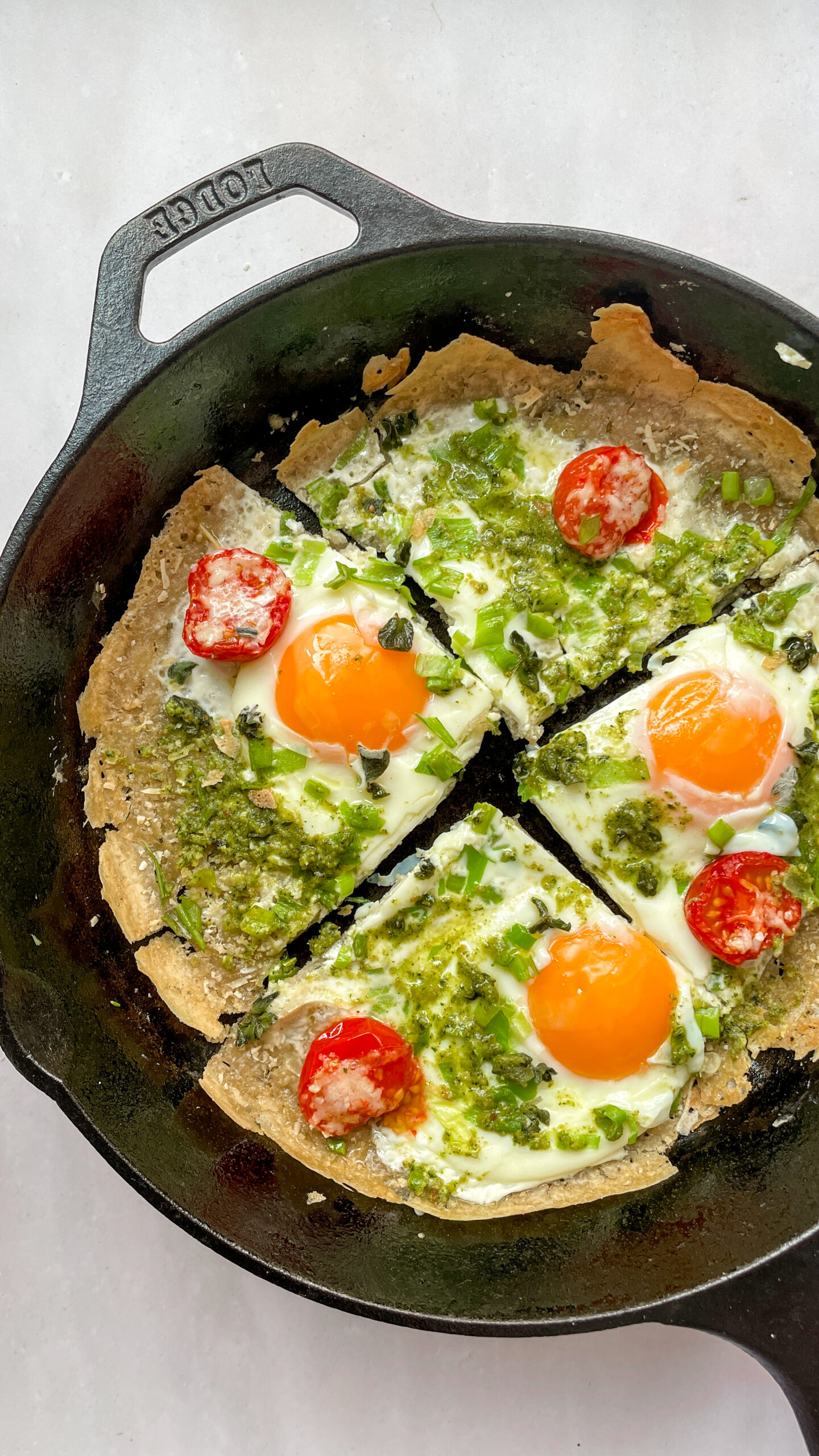 sourdough discard breakfast pizza