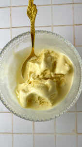 Vanilla custard ice cream without a machine