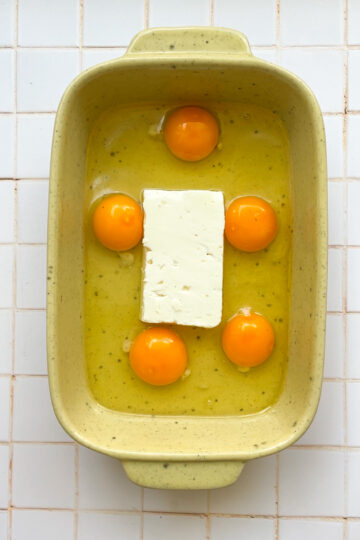 baked feta eggs