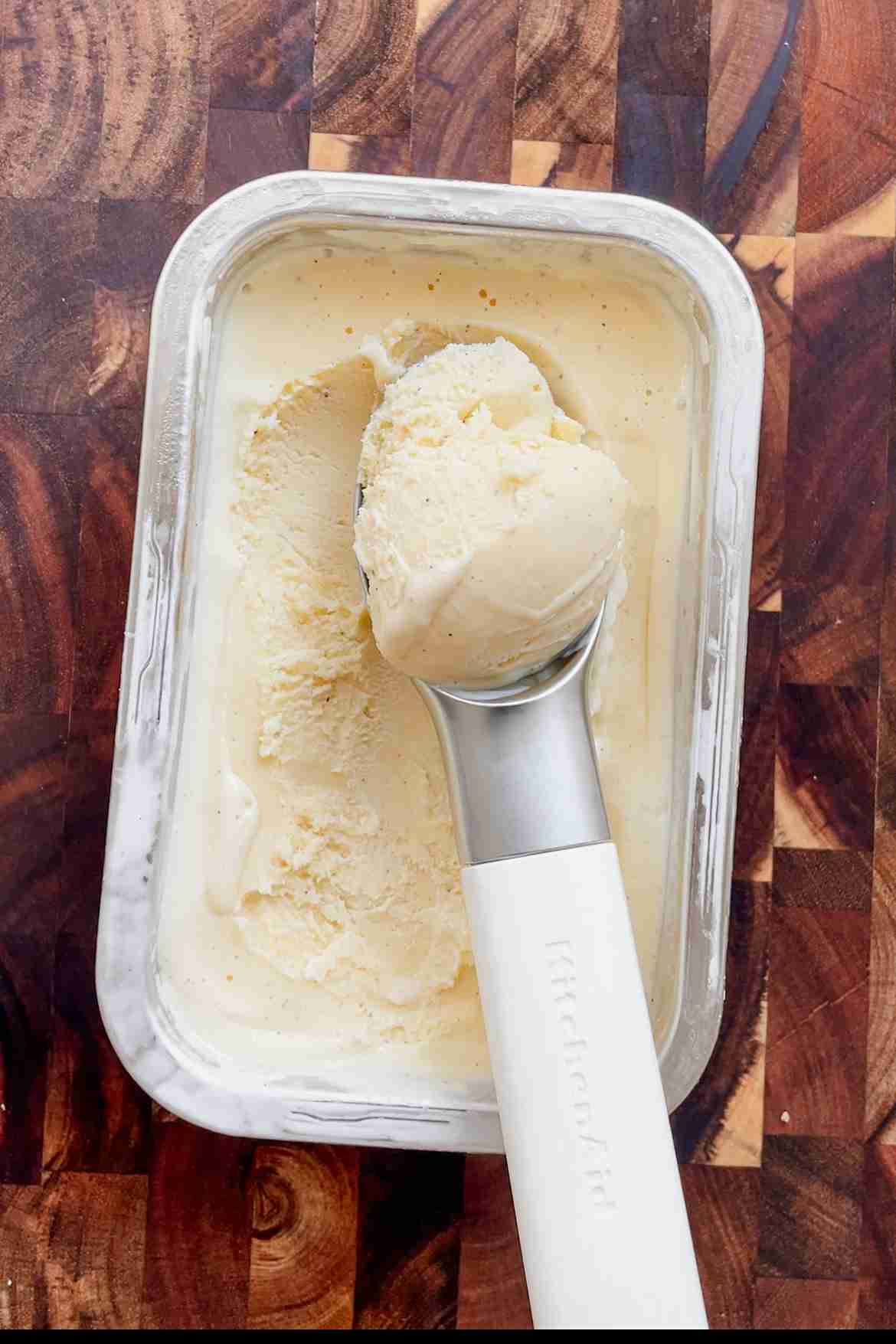 Finished vanilla custard ice cream