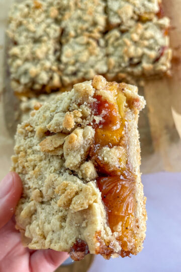sourdough peach bars