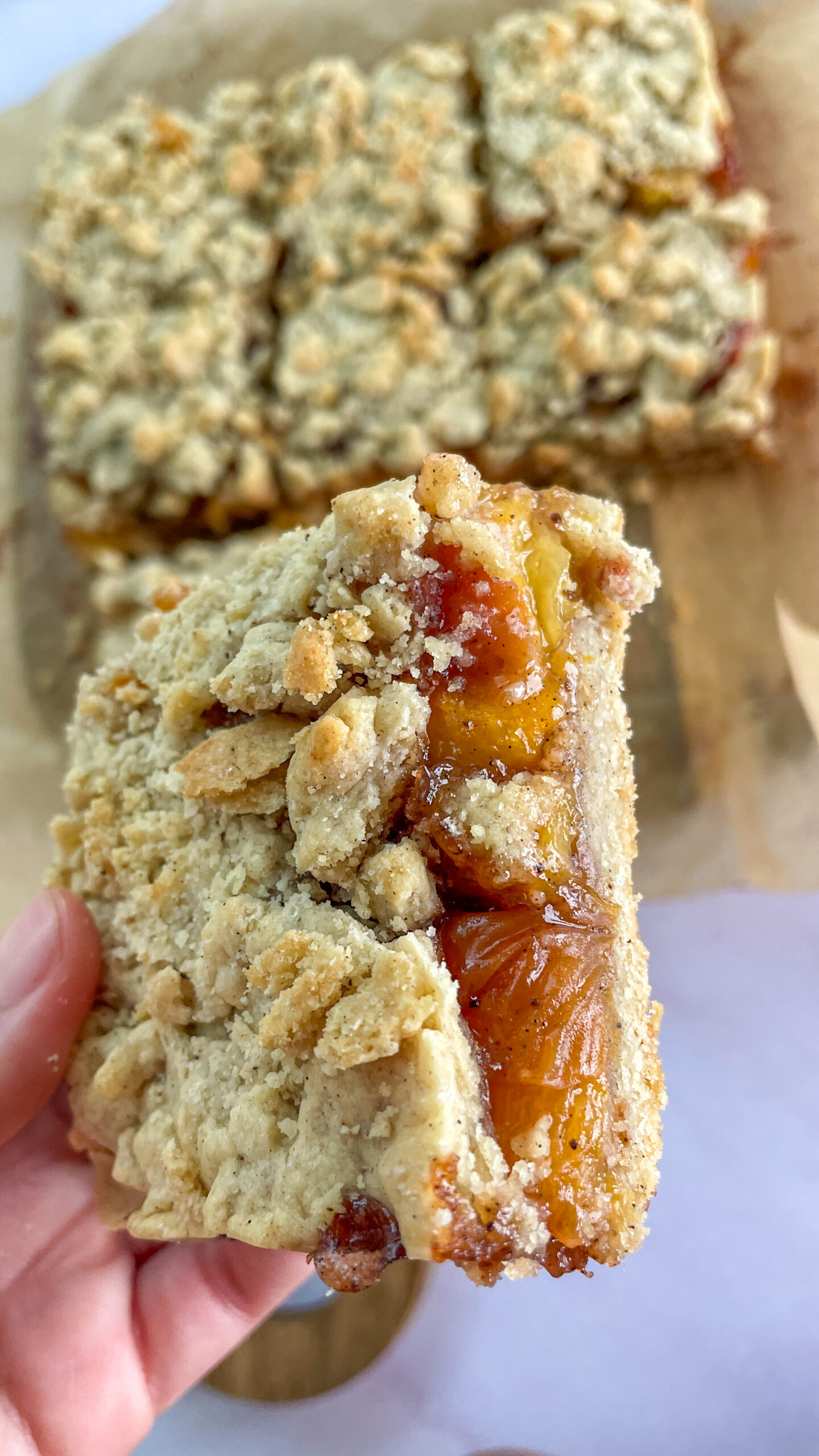 sourdough peach bars