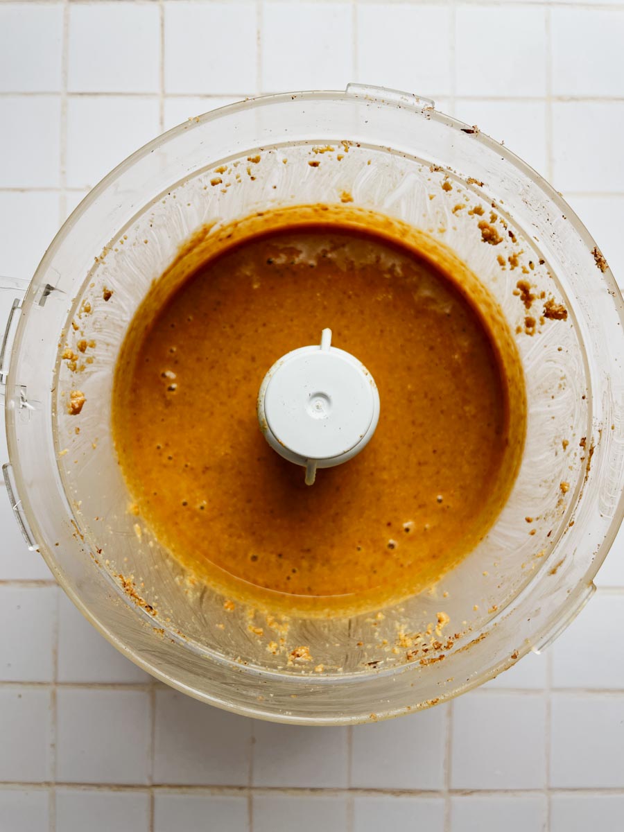 making hazelnut butter for making chocolate crunch bars
