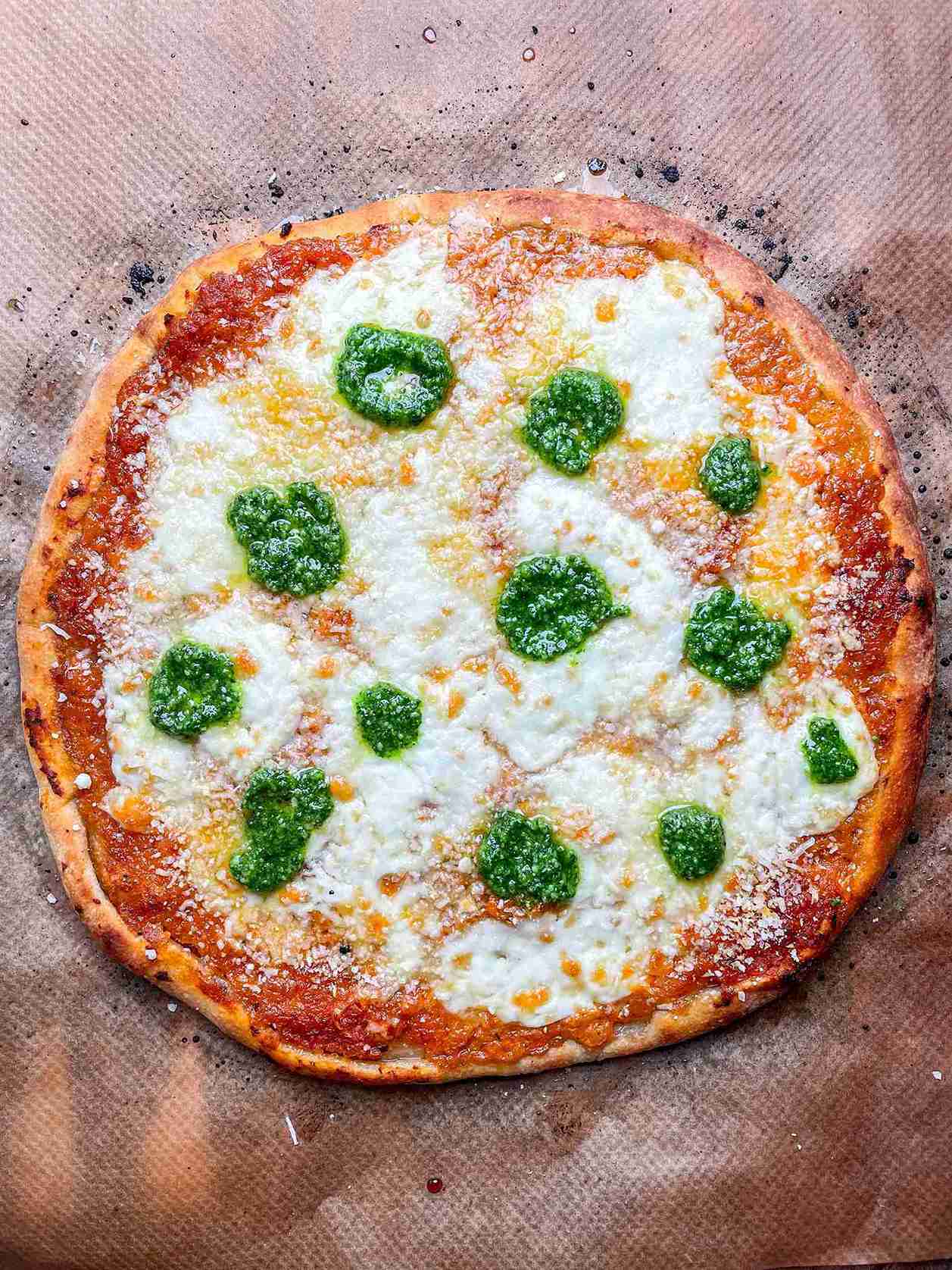 homemade sourdough discard pizza with crispy crust