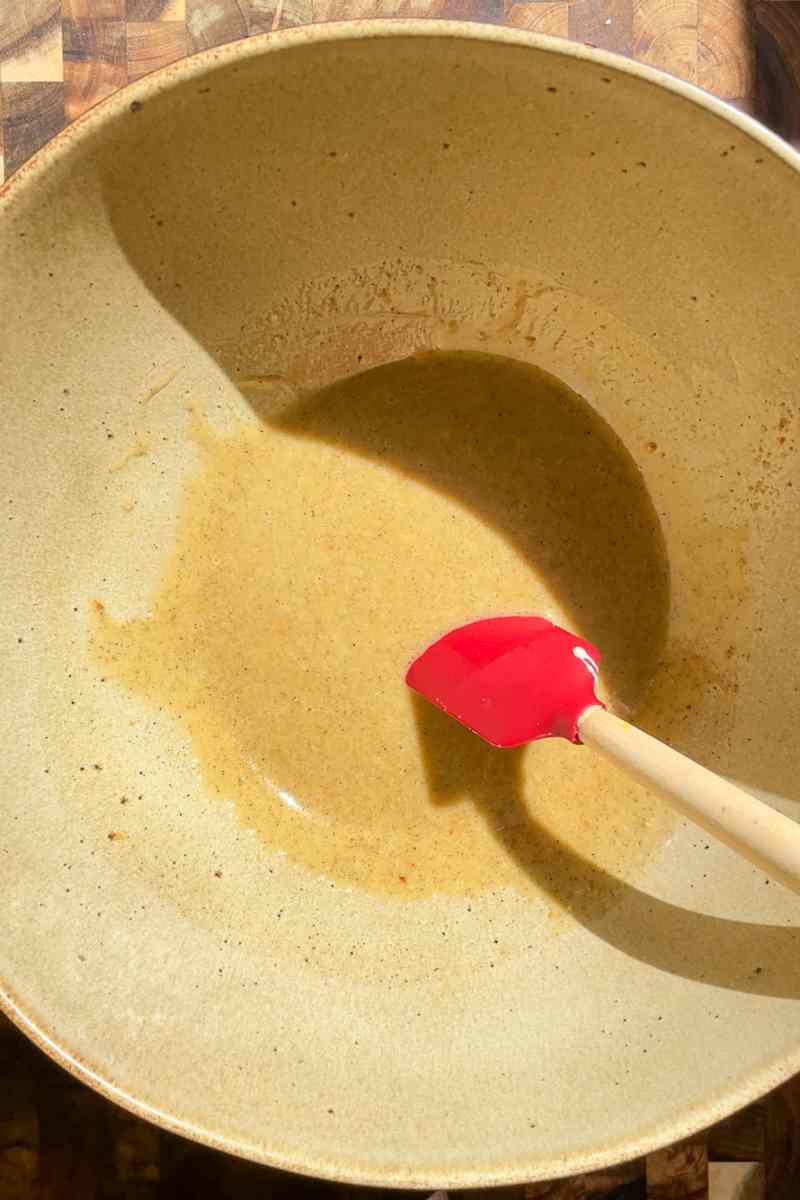 Maple syrup and sourdough starter whisked into brown butter